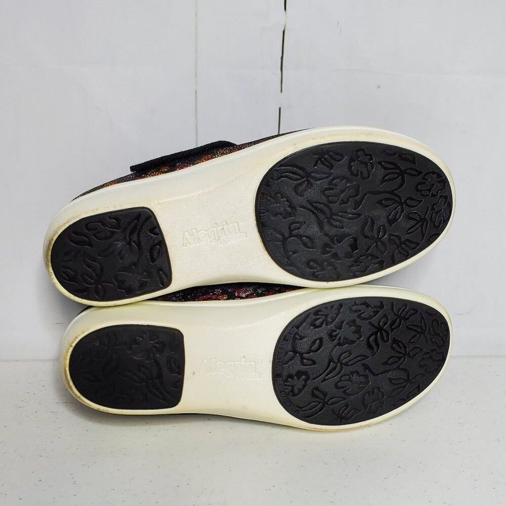 Traq Alegria Qin Garland Floral Print Leather Wedge Heel Professional Clogs 38 - Picture 8 of 12
